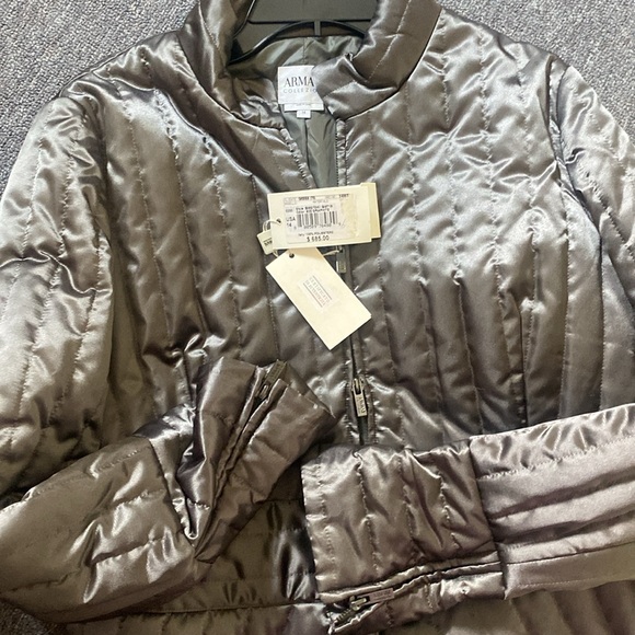Giorgio Armani Shimmering Double Stand Up Collar Zip Jacket New With Tags - Picture 15 of 16